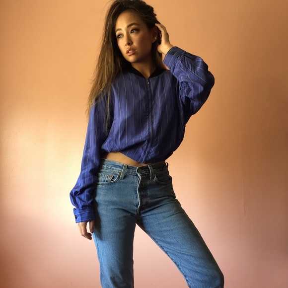 Esprit Jackets & Blazers - Vintage Esprit Pinstripe Bomber Jacket Esprit Jackets & Blazers - Vintage Esprit Pinstripe Bomber Jacket